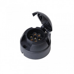 Zásuvka 7-pólová 12V vč. gumového těsnění