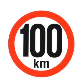Samolepka rychlost 100 km/hod 19cm